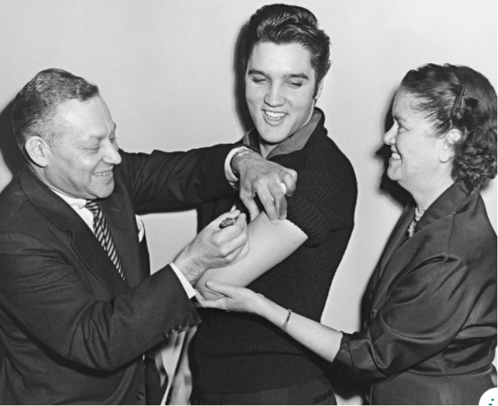 Elvis getting the polio vaccine